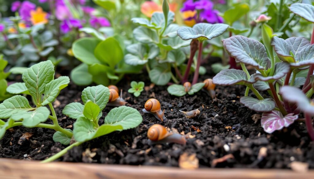 Schneckenpflege im Hochbeet