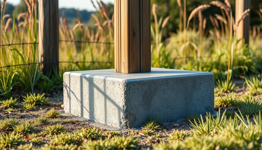 Zaunpfosten Fundament