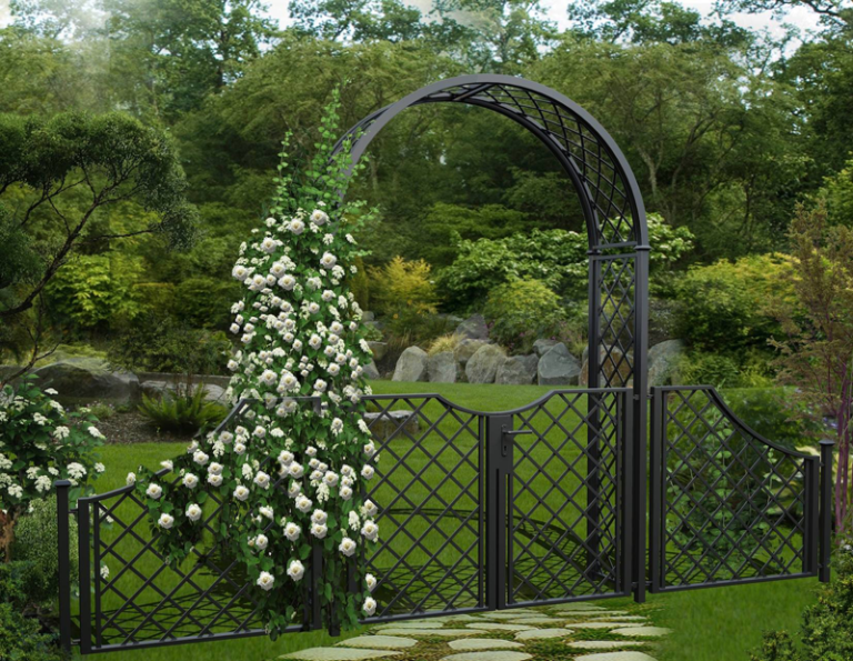 Rosenbogen mit Tür, Tor oder doppelflügeliger Tür Garten Blog