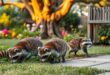 waschbären im garten