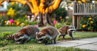 waschbären im garten