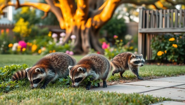 waschbären im garten